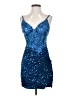 Unbranded 100% Polyester Stars Blue Cocktail Dress Size 4 - photo 1
