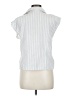 Unbranded Stripes Silver Gray Short Sleeve Blouse Size M (estimated) - photo 2