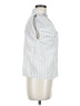 Unbranded Stripes Silver Gray Short Sleeve Blouse Size M (estimated) - photo 4
