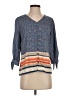 Chico's 100% Polyester Blue 3/4 Sleeve Blouse Size Sm Petite (0) - photo 1