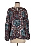 Talbots 100% Polyester Paisley Teal Long Sleeve Blouse Size S - photo 1