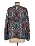 Talbots 100% Polyester Paisley Teal Long Sleeve Blouse Size S - photo 2