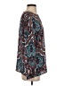 Talbots 100% Polyester Paisley Teal Long Sleeve Blouse Size S - photo 4