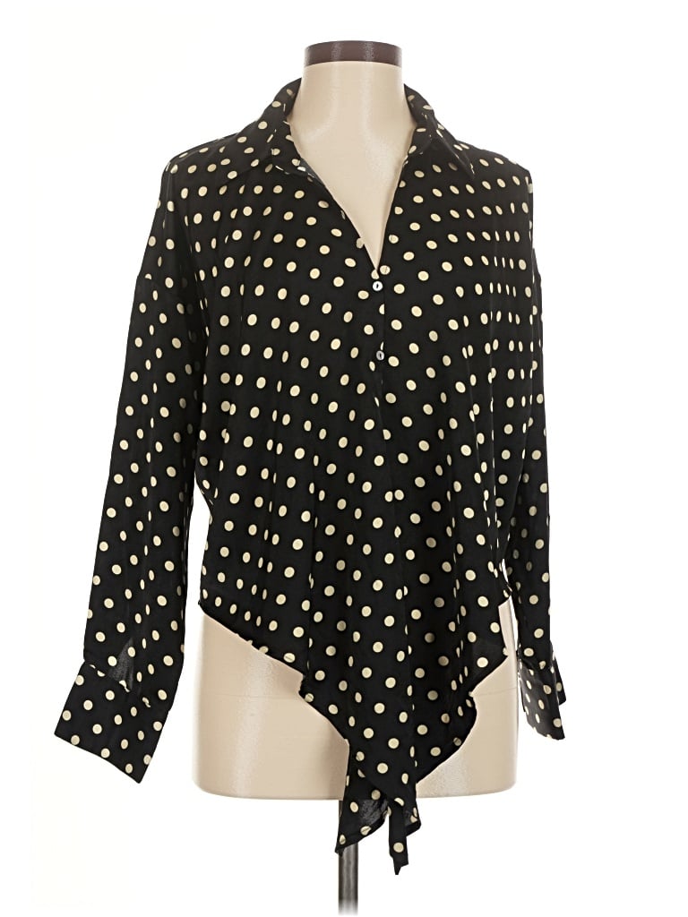 Pre-owned Lucy Paris Long Sleeve Blouse In Black
