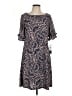 Perceptions Paisley Gray Casual Dress Size L - photo 1