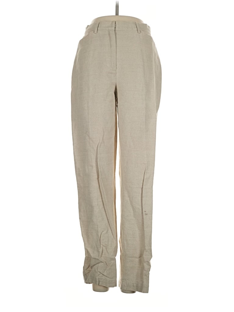 Pre-owned Lizsport Linen Pants In Tan