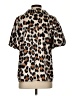 Bibi 100% Polyester Animal Print Brown Short Sleeve Blouse Size S - photo 2