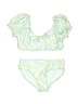 Cat & Jack Floral Yellow Two Piece Swimsuit Size 4 - 5 - photo 1