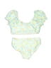 Cat & Jack Floral Yellow Two Piece Swimsuit Size 4 - 5 - photo 2