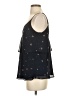 CAbi 100% Polyester Floral Blue Black Sleeveless Blouse Size S - photo 5
