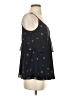 CAbi 100% Polyester Floral Blue Black Sleeveless Blouse Size S - photo 4