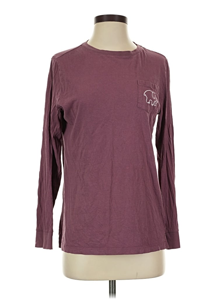 Pre-owned Ivory Ella Long Sleeve T-shirt In Burgundy