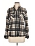 Como Blu Plaid Black Long Sleeve Blouse Size M - photo 1