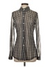 CAbi Houndstooth Brown Long Sleeve Blouse Size S - photo 1