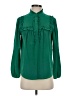 J.Crew 100% Silk Green Long Sleeve Silk Top Size XS - photo 1