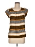 E&M Collection Stripes Yellow Short Sleeve Top Size M - photo 1