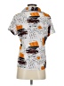 Unbranded 100% Polyester Print Orange Short Sleeve Blouse Size S - photo 2