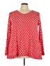 Popyoung Polka Dots Red Long Sleeve Top Size 4X - photo 1