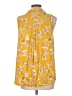 Rose + Olive 100% Rayon Yellow Sleeveless Button-Down Shirt Size L - photo 2
