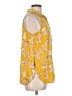 Rose + Olive 100% Rayon Yellow Sleeveless Button-Down Shirt Size L - photo 4
