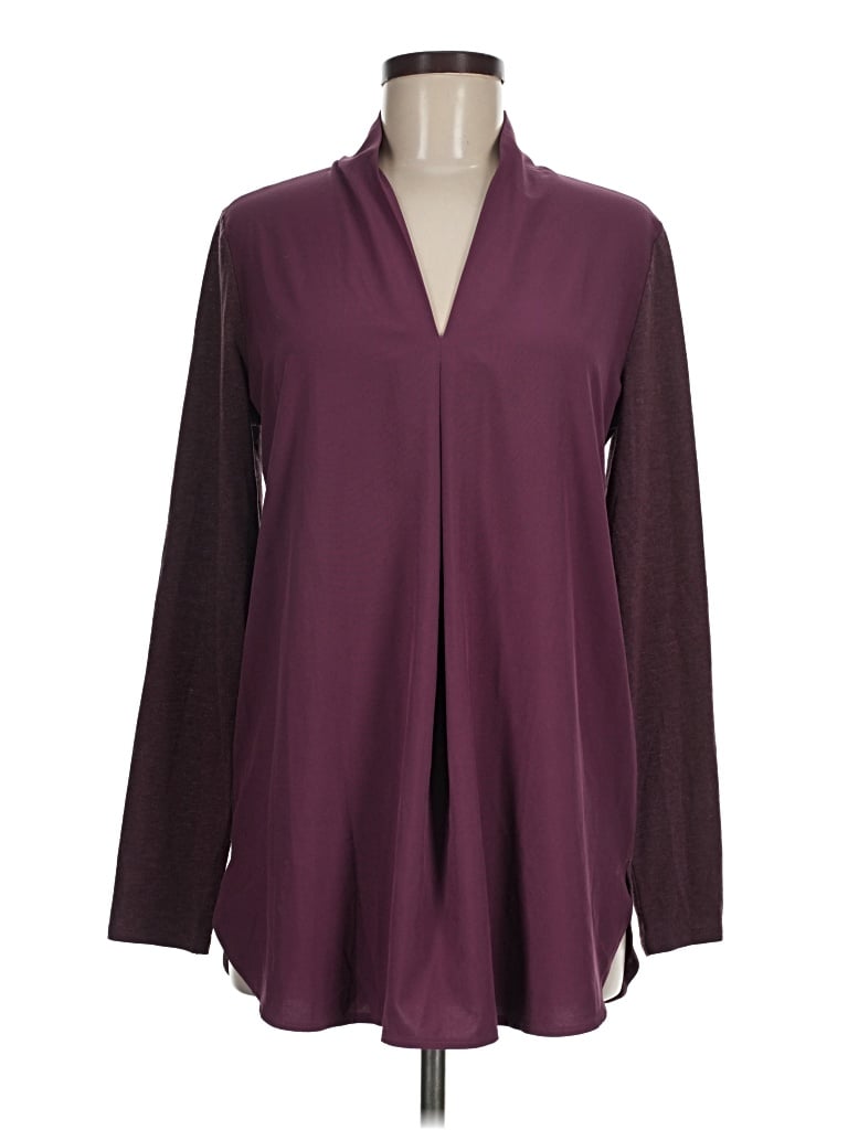 Pre-owned Lucy Long Sleeve Blouse In Burgundy