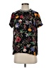 Harve Benard 100% Polyester Floral Black Short Sleeve Blouse Size S - photo 1