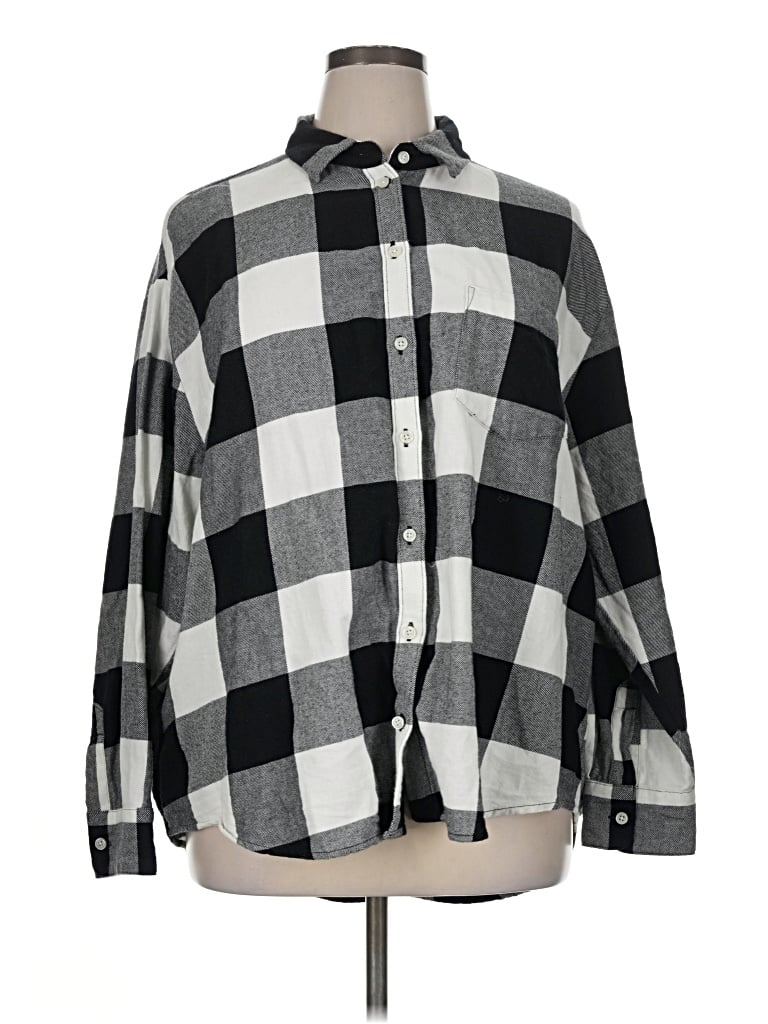 Pre-owned Old Navy Long Sleeve Button Down Shirt In Black
