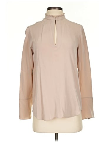 Theory Long Sleeve Silk Top (view 1)