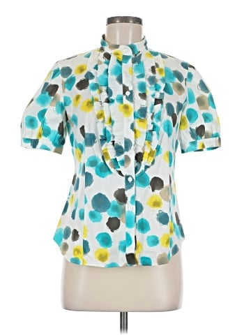 Lafayette 148 New York Short Sleeve Blouse (view 1)