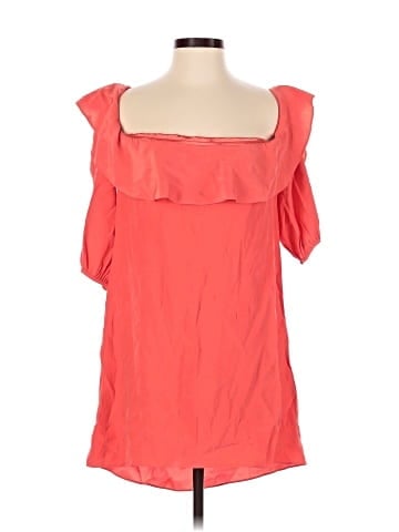 Amanda Uprichard Short Sleeve Silk Top (view 1)