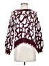 True Craft 100% Acrylic Animal Print Burgundy Pullover Sweater Size S - photo 1