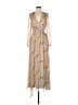 AaKaa 100% Polyester Tan Gray Cocktail Dress Size S - photo 1