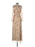 AaKaa 100% Polyester Tan Gray Cocktail Dress Size S - photo 2