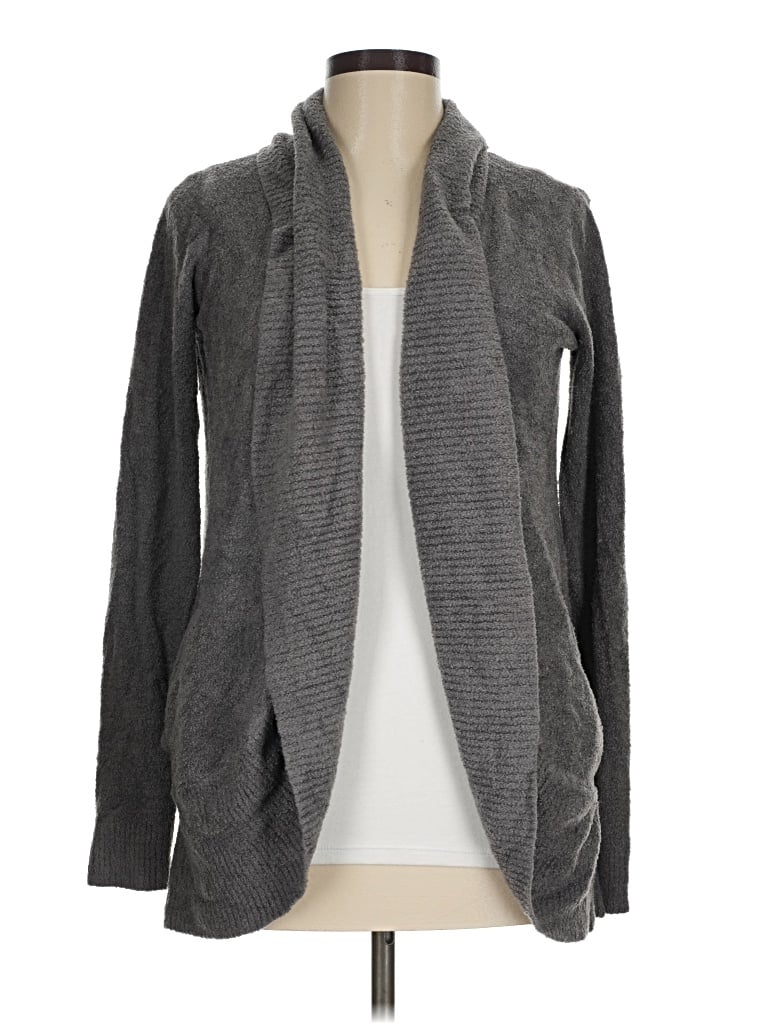 Pre-owned Barefoot Dreams Cardigan Sweater In Gray