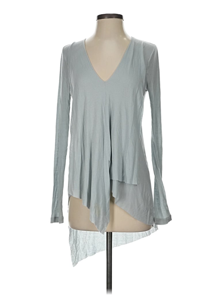 Pre-owned Bcbgmaxazria Long Sleeve Blouse In Gray