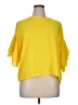 Papillon 100% Polyester Yellow Short Sleeve Top Size 1X - photo 1
