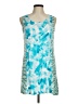 Logo Layers Graphic Tie-dye Zebra Print Teal Cocktail Dress Size M - photo 1