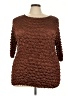 Assorted Brands 100% Polyester Brown 3/4 Sleeve Top Size 3X - photo 1