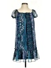 Angie 100% Polyester Paisley Blue Cocktail Dress Size S - photo 1