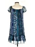 Angie 100% Polyester Paisley Blue Cocktail Dress Size S - photo 2