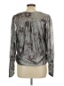 Maison d' Amelie 100% Polyester Metallic Silver Long Sleeve Blouse Size L - photo 2