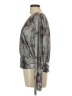 Maison d' Amelie 100% Polyester Metallic Silver Long Sleeve Blouse Size L - photo 5