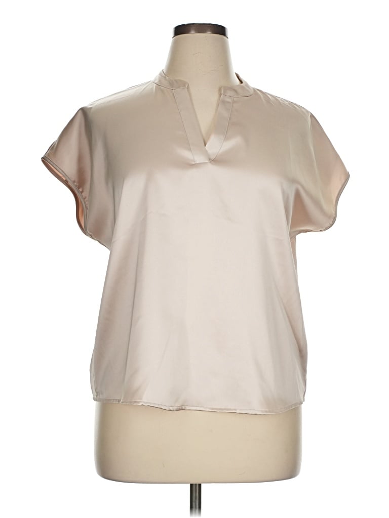Pre-owned Nicole Miller Short Sleeve Blouse In Ivory