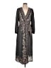 Max Studio 100% Polyester Paisley Gray Casual Dress Size L - photo 1