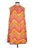 Glamour 100% Polyester Chevron-herringbone Orange Casual Dress Size 10 - photo 1