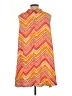 Glamour 100% Polyester Chevron-herringbone Orange Casual Dress Size 10 - photo 2