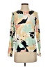 Hang Ten Floral Ivory Long Sleeve Blouse Size S - photo 1
