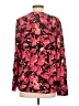 INC International Concepts 100% Polyester Floral Red Long Sleeve Blouse Size S - photo 2