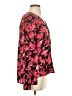 INC International Concepts 100% Polyester Floral Red Long Sleeve Blouse Size S - photo 4