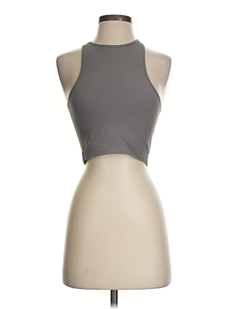 Pre-owned Garage Tank Top Gray Halter Neckline Tops